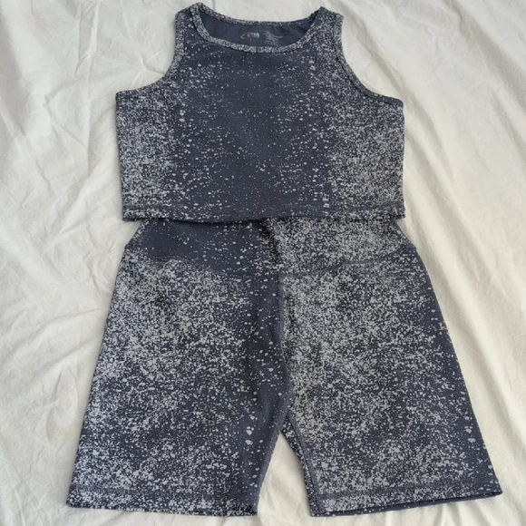 Zyia Speckled Tank and Shorts Set - Picture 1 of 8
